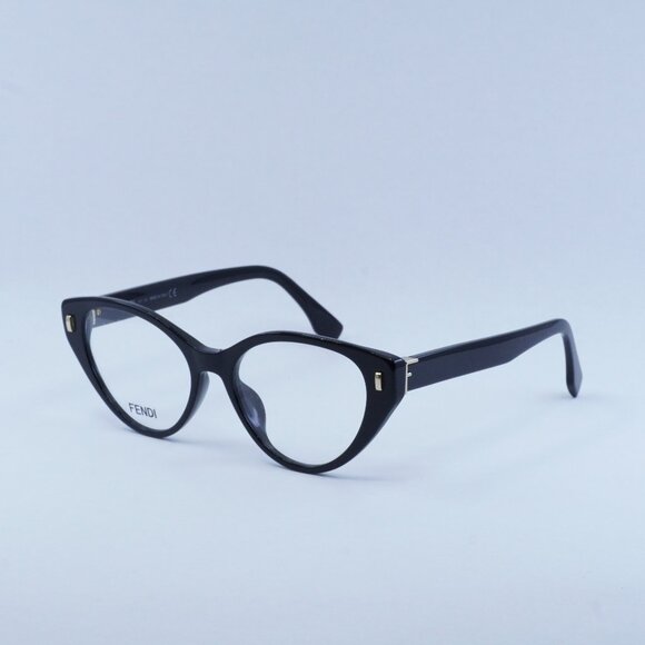 Fendi FE50020I 001 Eyeglasses Shiny Black 53mm Cat Eye Frame - Picture 1 of 10